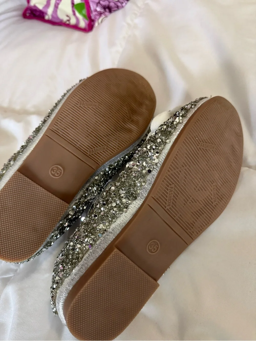 Silver Glitter Mary Jane Shoes for Kids with Bow Accent